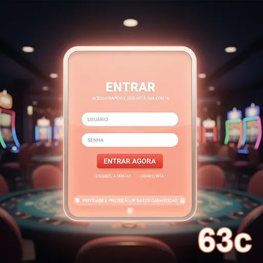 Tela de login do 63c para acesso rápido a jogos VIP.
