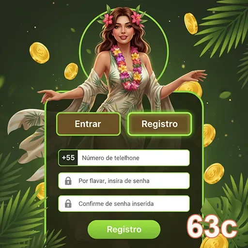 Tela de registro do 63c com uma mulher e detalhes de slots.