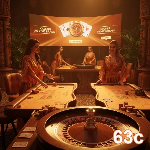 Croupiers profissionais no cassino ao vivo 63c com jogos de mesa.
