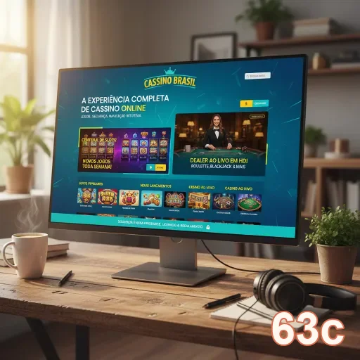 Tela do cassino online 63c mostrando jogos e dealers ao vivo.