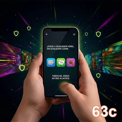 Aplicativo 63c mostrando variedade de jogos de slot.