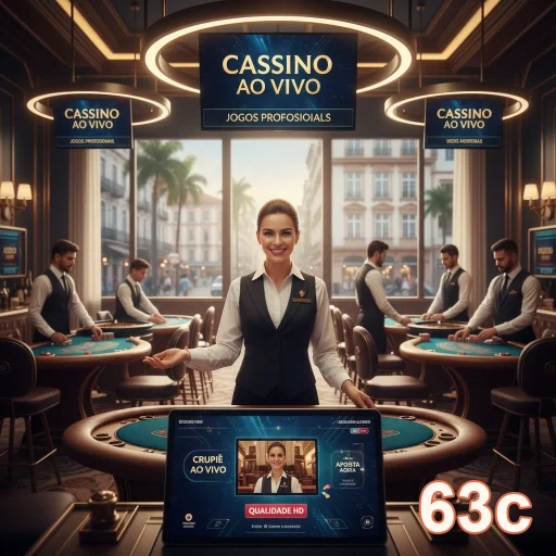 Aplicativo 63c mostrando dealers ao vivo em cassino.