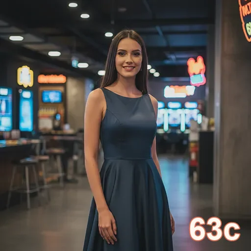 Modelo apresenta ambiente de cassino moderno no 63c.