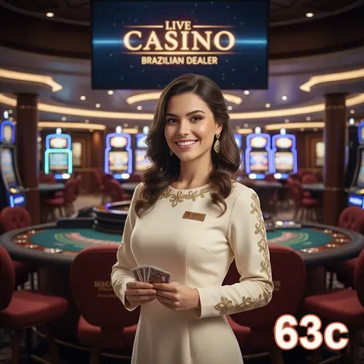 Dealer brasileira sorri em cassino ao vivo do 63c.