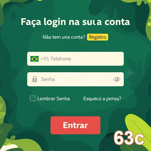 Tela de login do 63c com campos de acesso e registro.