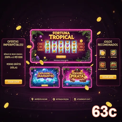 Aplicativo 63c com jogo Fortuna Tropical em destaque.