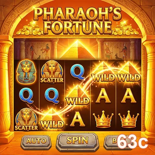 Tela do jogo Pharaoh's Fortune na plataforma 63c.