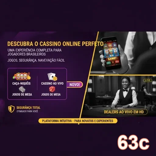Imagem do site 63c sobre cassino online e dealers ao vivo.