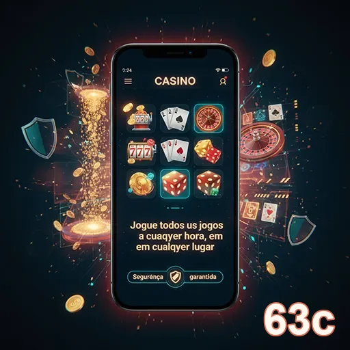 Tela do cassino online 63c com jogos e segurança destacada.